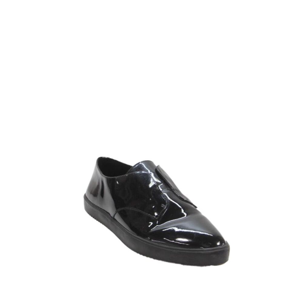 Lafayette 148 New York Women's Patent Leather Slip-On Loafers Shoes Black Size 1